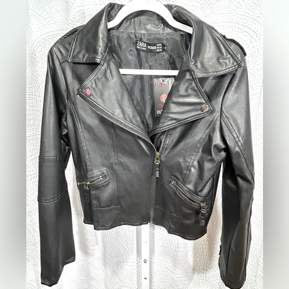 Black Zara Moto Jacket NWT